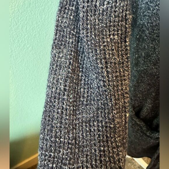 Athleta Heather Blue Woven Open Cardigan Size Small - Picture 2 of 7